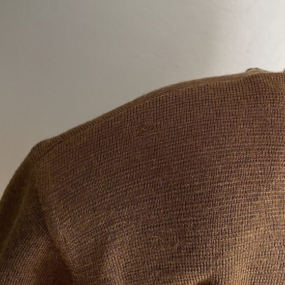 Vtg 80s CHAUMIERE aux TRICOTS Paris Wool Blend Knit Jacket Skirt Suit Brown - Picture 7 of 12